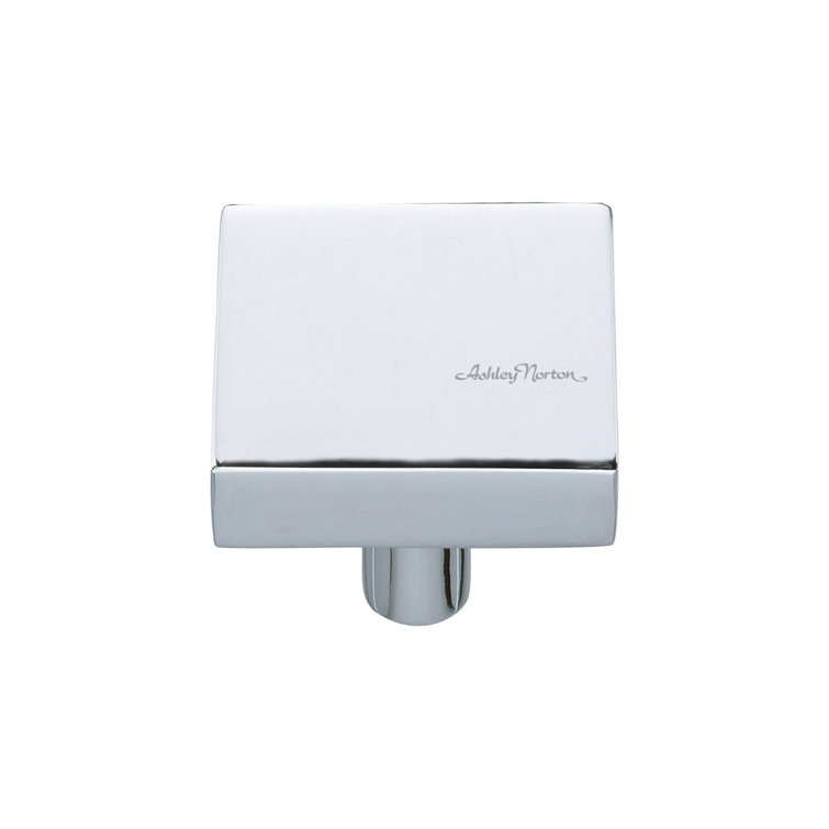 Polished Chrome Square Knob with Mounting Hardware