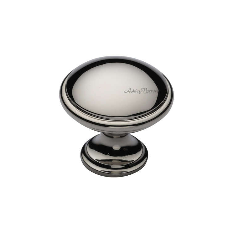 Polished Nickel Round Cabinet Knob with Mounting Hardware