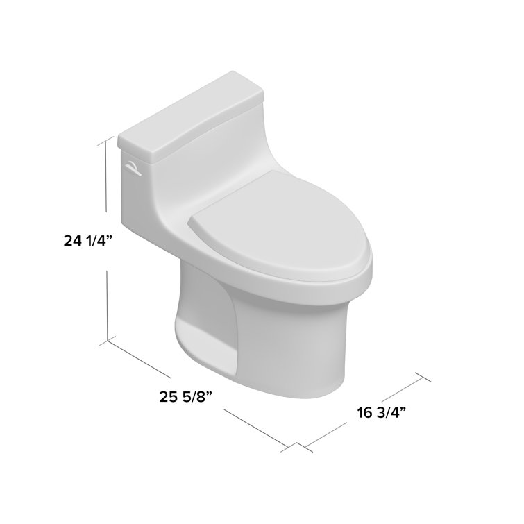 White Round One-Piece Water Efficient Toilet with Seat