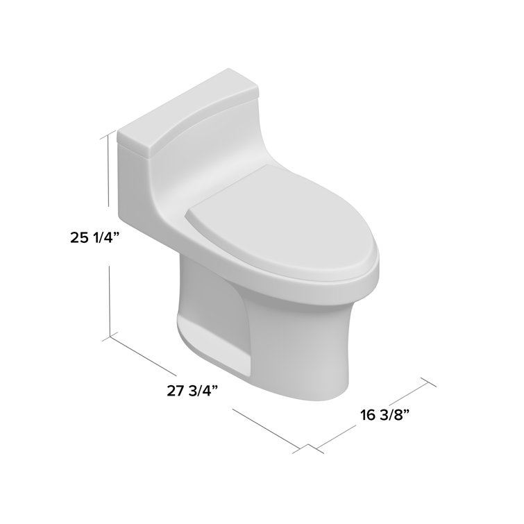 White High Efficiency Elongated One-Piece Toilet with Seat