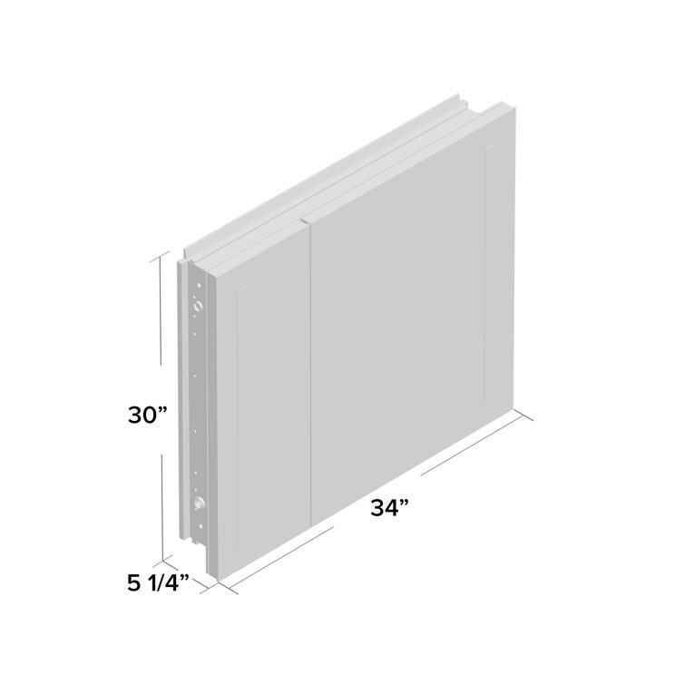 Verdera 34" x 30" Lighted Frameless Medicine Cabinet with Electrical Outlet