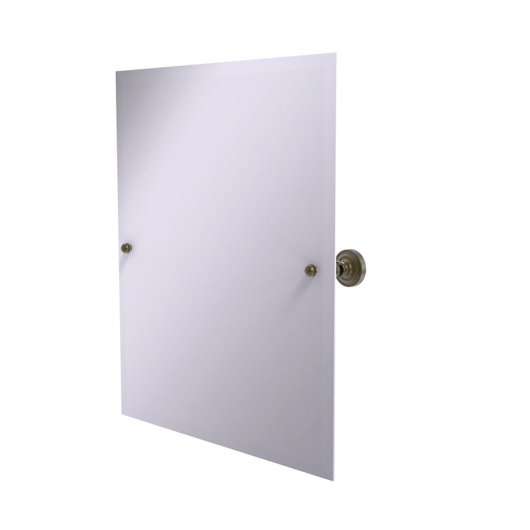 Elegant Antique Brass 21" x 26" Frameless Rectangular Tilt Mirror