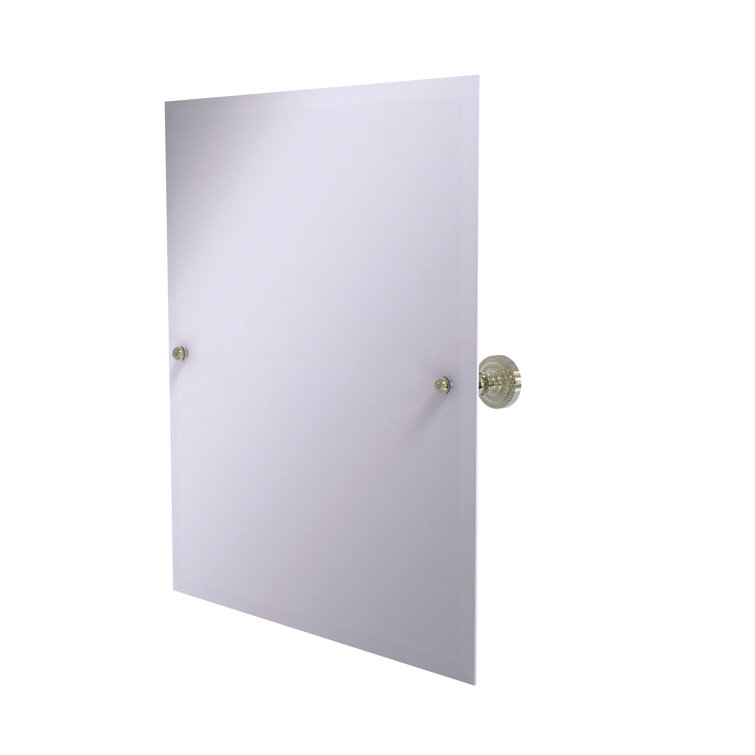 Polished Nickel Frameless Rectangular Wall Mirror