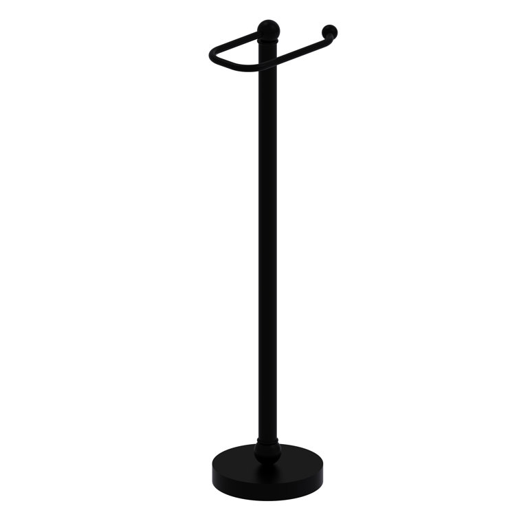 Matte Black Solid Brass Freestanding Toilet Paper Holder