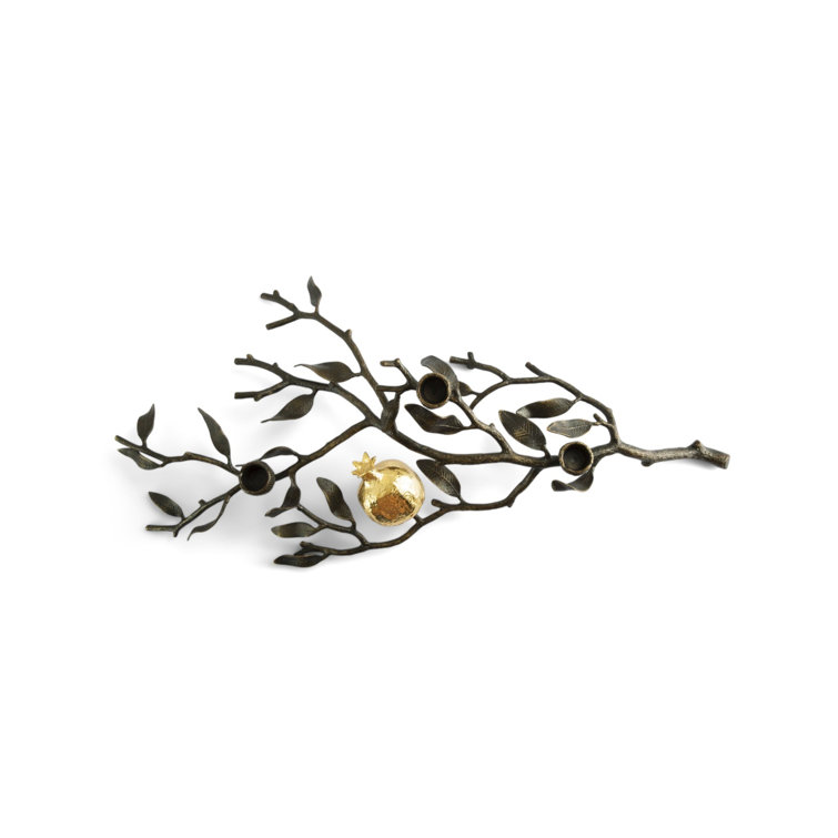 Elegant Oxidized Brass 3-Taper Handcrafted Hurricane Candelabra
