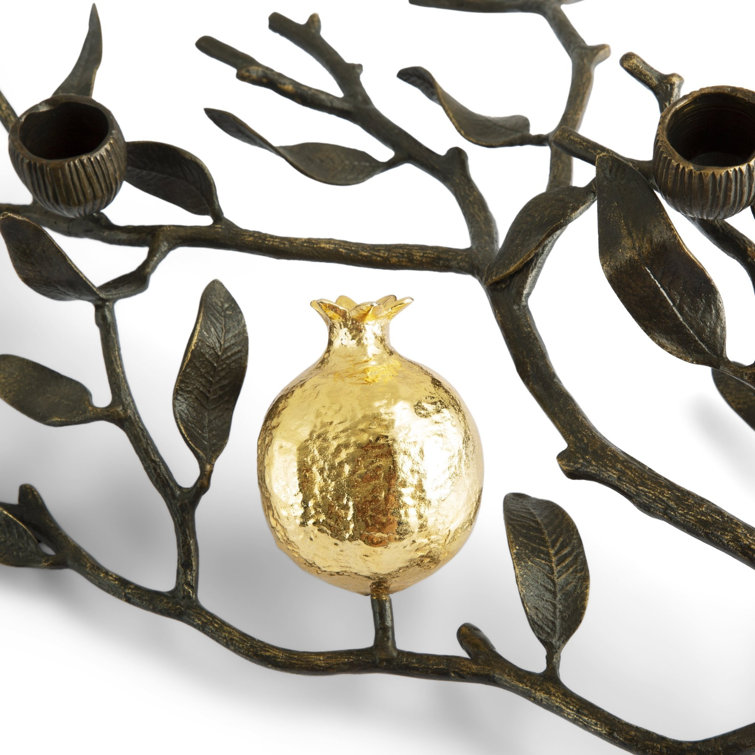 Elegant Oxidized Brass 3-Taper Handcrafted Hurricane Candelabra