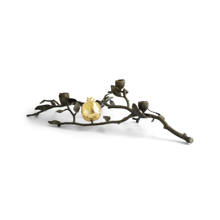 Elegant Oxidized Brass 3-Taper Handcrafted Hurricane Candelabra