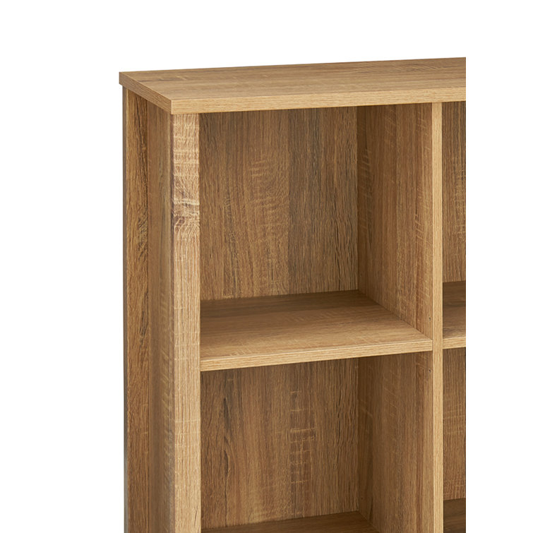 Weathered Oak Adjustable 9-Cube Storage Organizer with Doors
