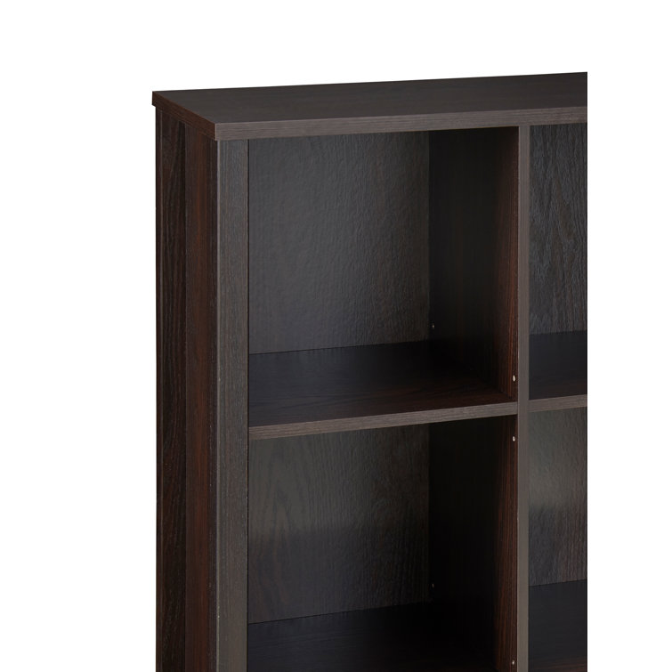 Adjustable Black Walnut 9-Cube Organizer with Doors