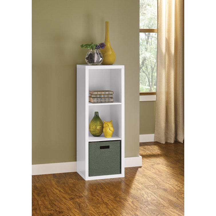 White 44" Tall Decorative 3-Cube Storage Organizer