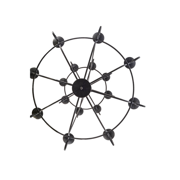 Antique Iron 16-Light Two-Tier Candle Chandelier