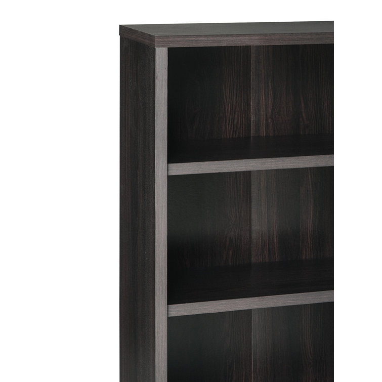 Adjustable Black Walnut Hutch-Style Bookcase with 6 Cubes
