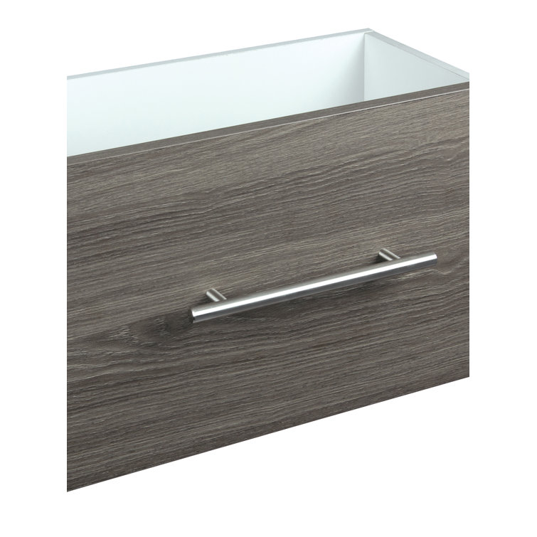 Graphite Gray Wood Closet System with Drawers and Shelves