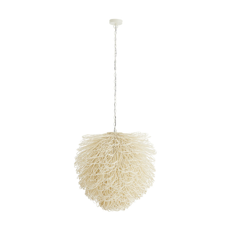 Finley Organic Loop White Rattan 32" Pendant Chandelier