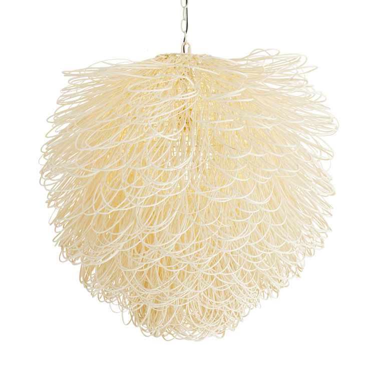 Finley Organic Loop White Rattan 32" Pendant Chandelier
