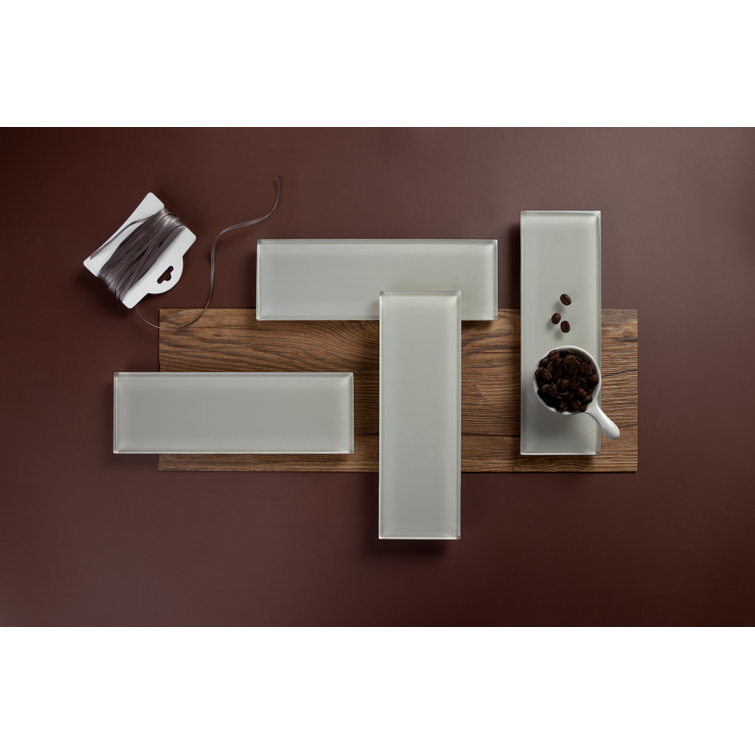 Ivory Polished Glass Subway Tile for Walls and Backsplashes