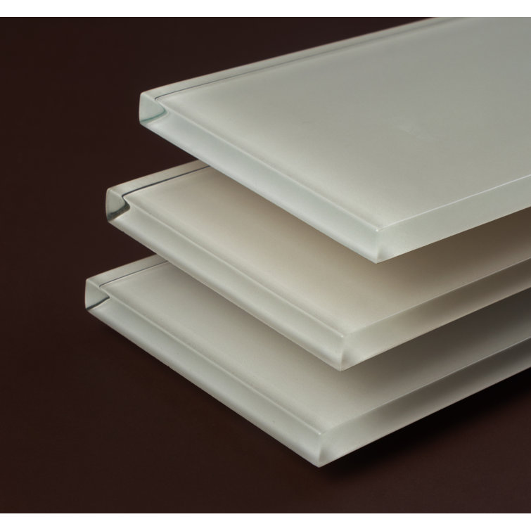 Ivory Polished Glass Subway Tile for Walls and Backsplashes