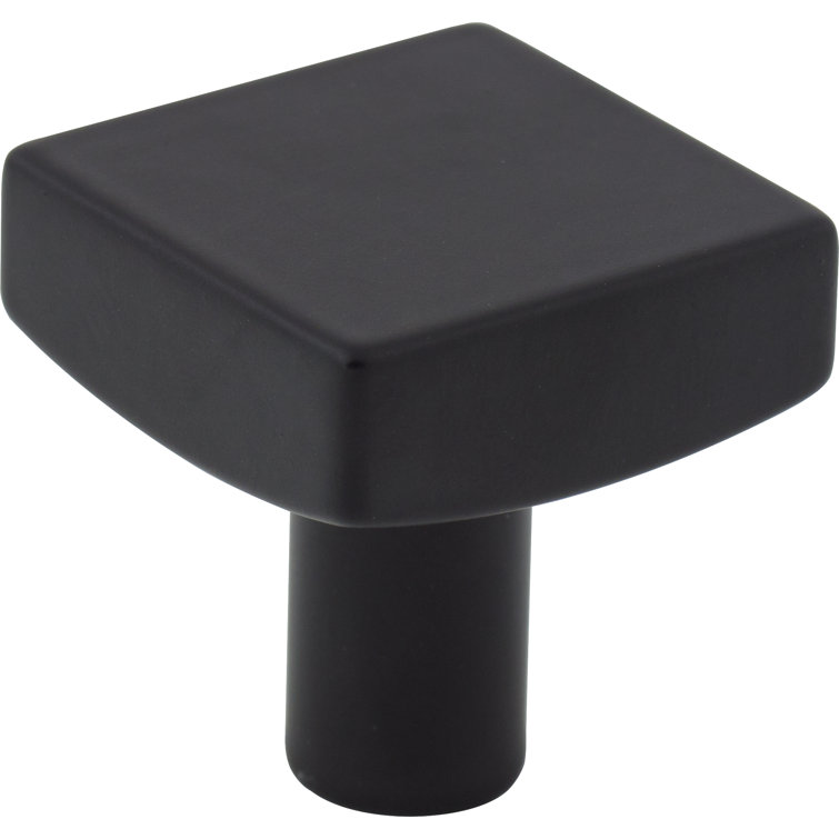 Matte Black Square Pewter Cabinet Knob with Mounting Hardware