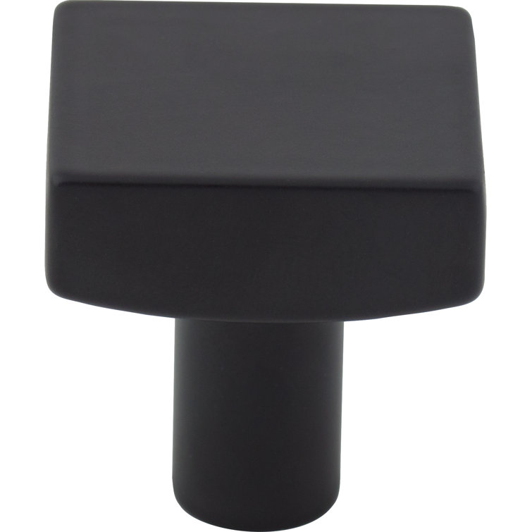 Matte Black Square Pewter Cabinet Knob with Mounting Hardware
