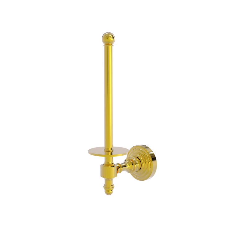 Polished Brass Upright Wall Mounted Toilet Paper Holder