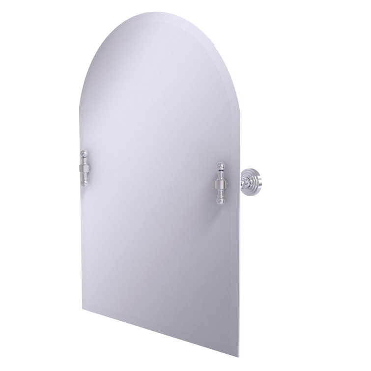 Oval Frameless Satin Chrome Wall Mirror, 29" x 21"