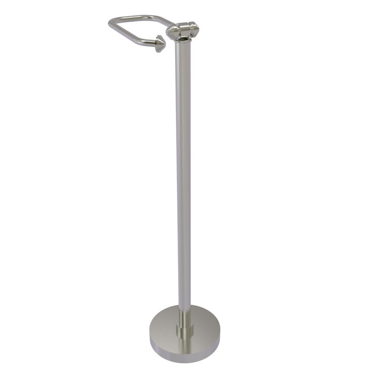 Satin Nickel Freestanding Brass Toilet Paper Holder