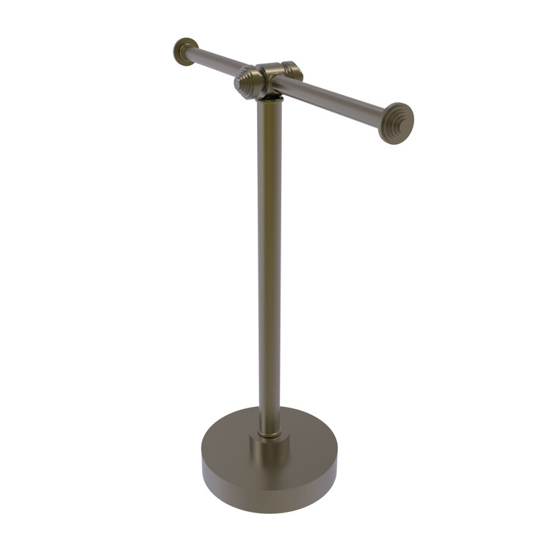 Antique Brass Dual Arm Vanity Towel Holder