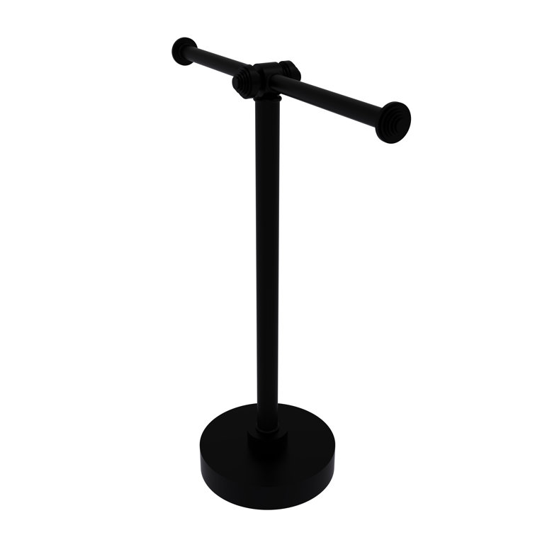 Matte Black Double Arm Countertop Towel Stand