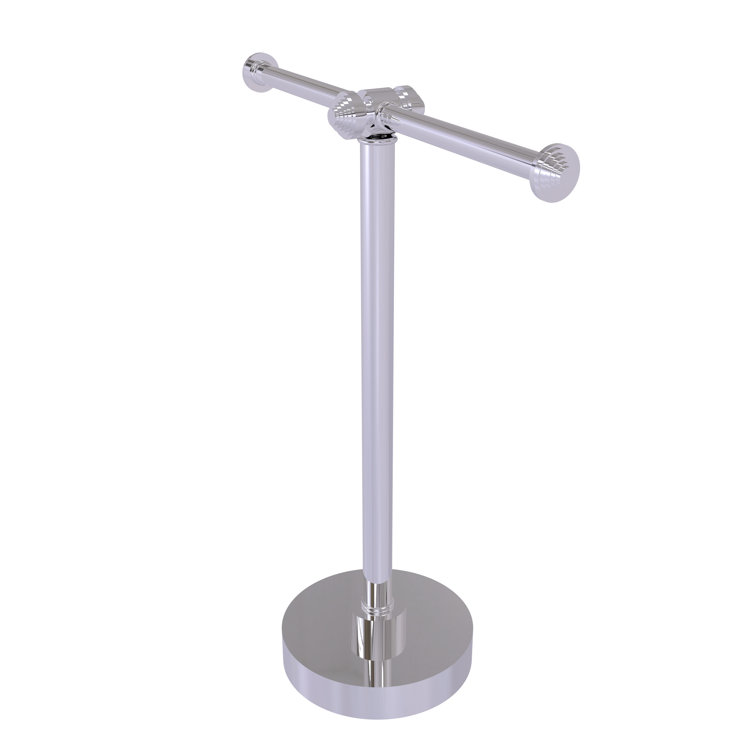 Polished Chrome Two-Arm Countertop Towel Stand