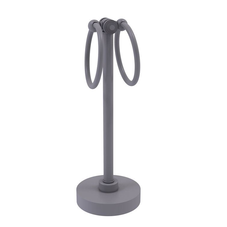 Matte Gray Dual Ring Countertop Towel Stand