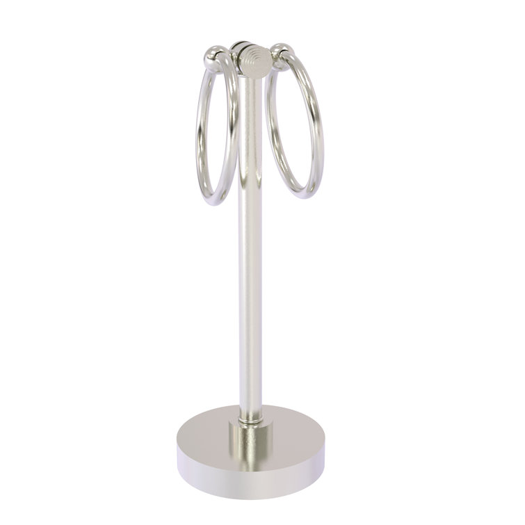 Satin Nickel Dual Ring Countertop Towel Holder