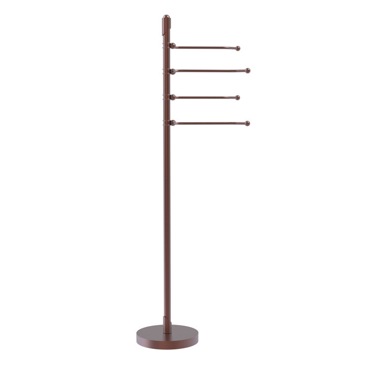 Nickel Freestanding Towel Stand with Pivoting Arms