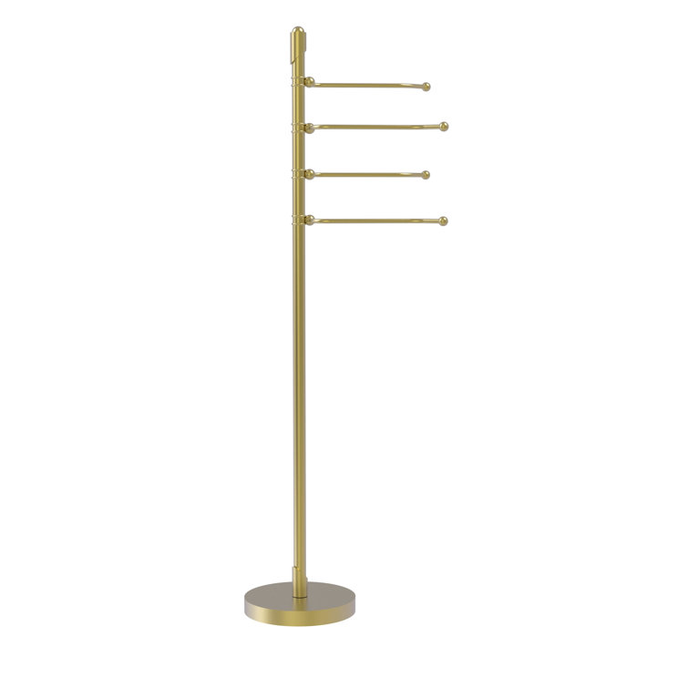 Nickel Freestanding Towel Stand with Pivoting Arms