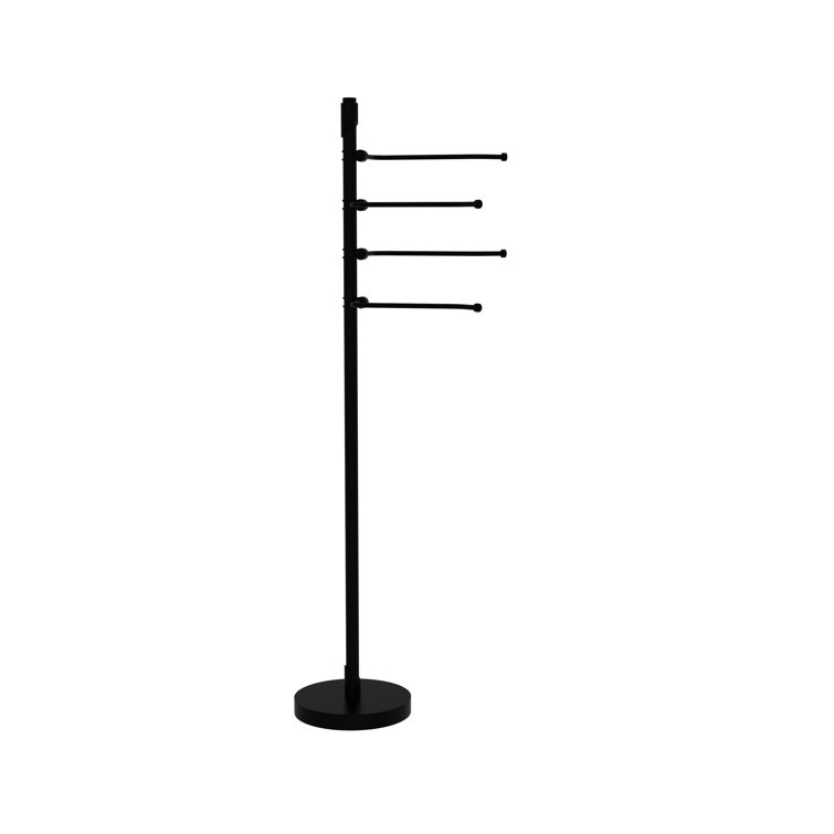 Matte Black Nickel Freestanding Swing Arm Towel Stand