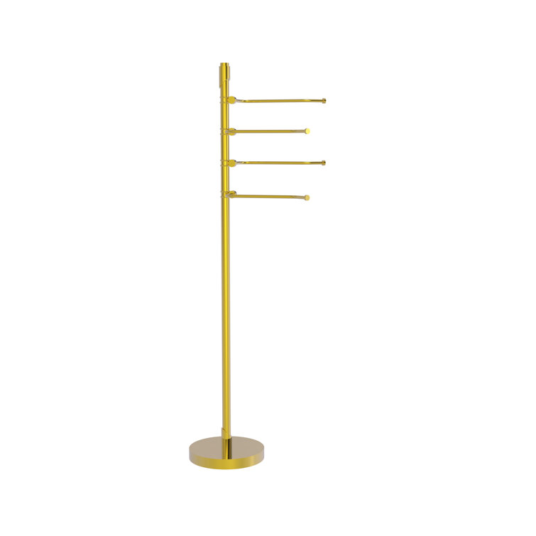 Polished Brass Freestanding Swing Arm Towel Stand