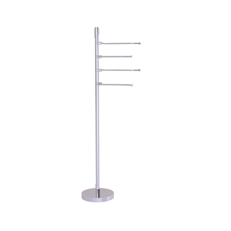 Polished Nickel Freestanding 4-Arm Towel Stand