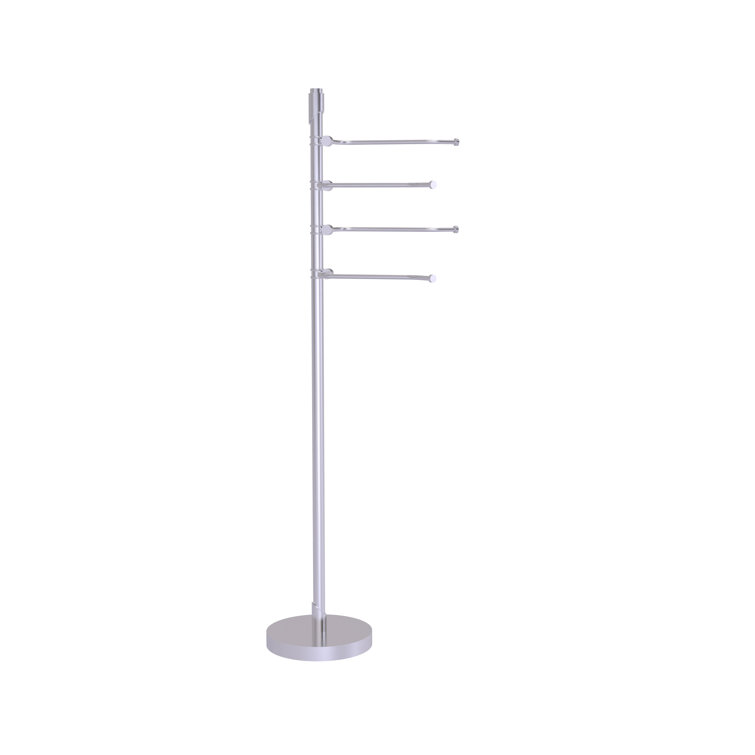Satin Chrome Freestanding Towel Stand with Pivoting Arms