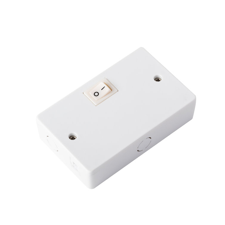 White Hardwired Box with On/Off Switch for Puck Light
