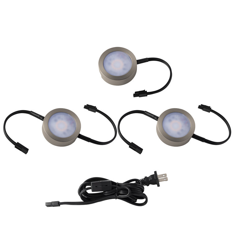 Brushed Nickel LED Under Cabinet Puck Light