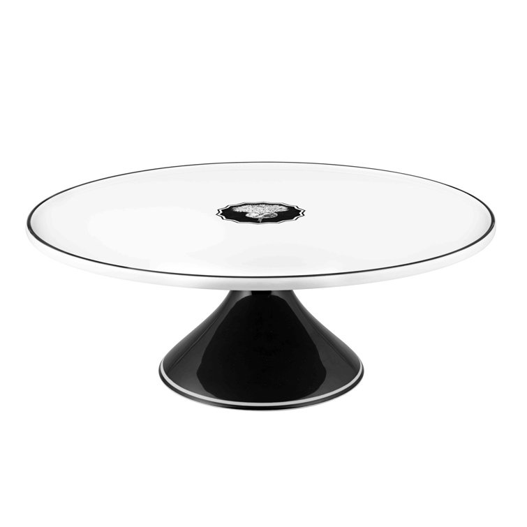 Contemporary Ceramic Cake Stand with Neo-Classical Floral Design