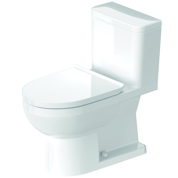 White Ceramic Elongated High Efficiency One-Piece Toilet