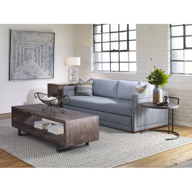 Rustique Round Wood and Metal End Table