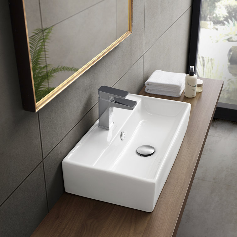 Claire 22" White Ceramic Wall-Mount Bathroom Sink