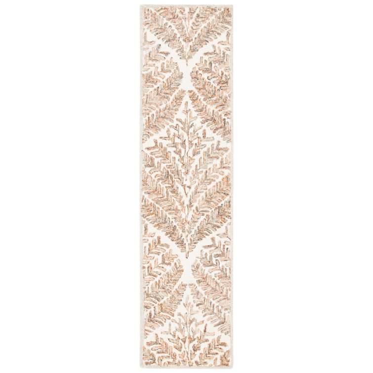 Ivory and Brown Hand-Tufted Wool Runner Rug