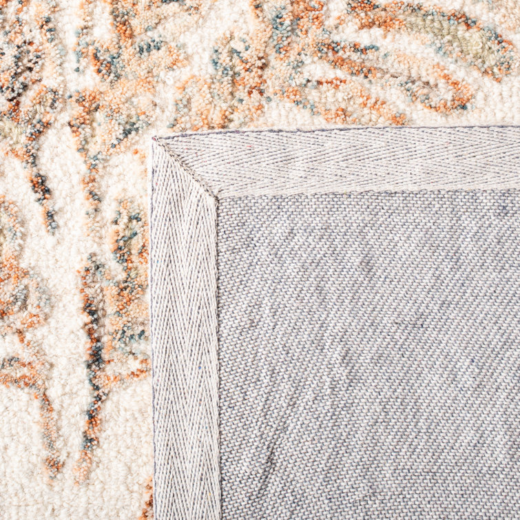 Ivory and Brown Hand-Tufted Wool Square Area Rug