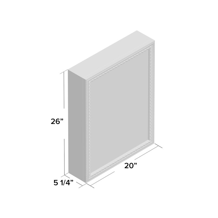 Silver Framed Aluminum Medicine Cabinet with Adjustable Shelves