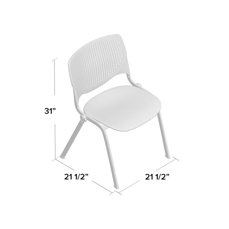 Avocado Tuxedo Stack Chair with Silver Steel Frame and Bead Padding