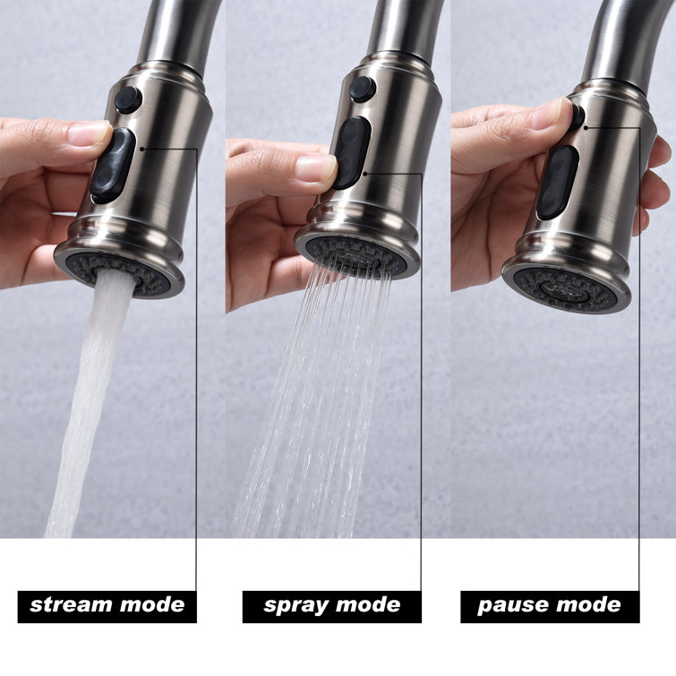 Brushed Nickel Single Handle Pull Down Kitchen Faucet