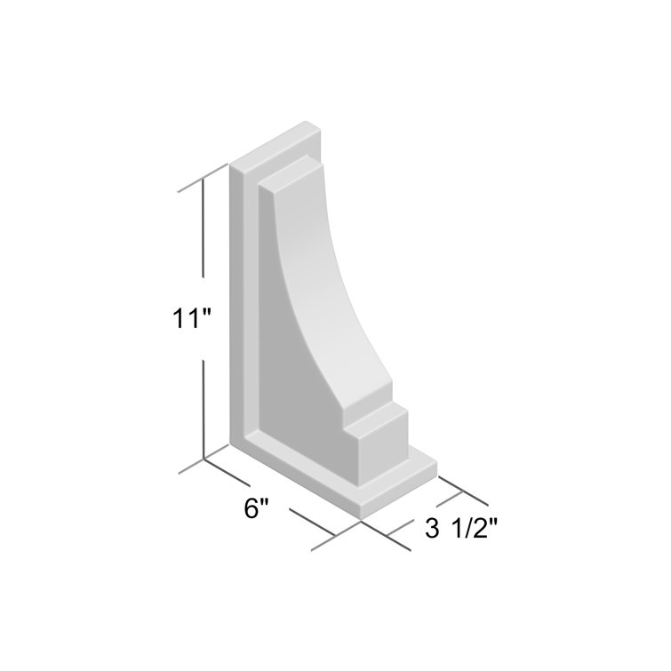 Fairfield White Polyethylene Decorative Window Box Brackets, 2-Pack