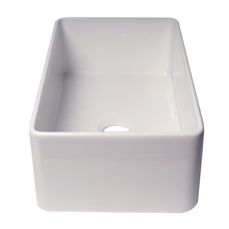 White Fireclay 36" Farmhouse Drop-in Kitchen Sink